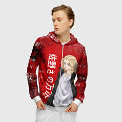 Толстовка 3D на молнии мужская МАЙКИ МАНДЗИРО ТОСВА RED, цвет: 3D-белый — фото 2