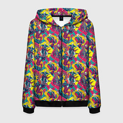 Толстовка 3D на молнии мужская Езда на Велосипеде BMX и Скейтборде, цвет: 3D-черный