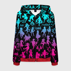 Толстовка 3D на молнии мужская ГЕНШИН ИМПАКТ НЕОН ПЕРСОНАЖИ ИГРЫ GENSHIN IM ACT L, цвет: 3D-красный