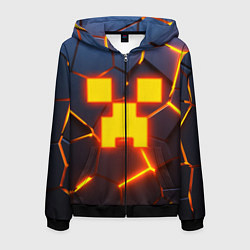 Мужская толстовка на молнии ОГНЕННЫЙ КРИПЕР 3D ПЛИТЫ FIRE CREEPER