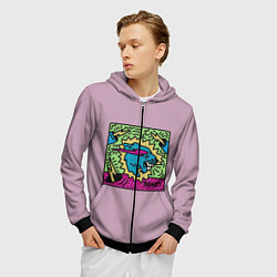Толстовка 3D на молнии мужская Mr Beast Drawing Full Print, цвет: 3D-черный — фото 2