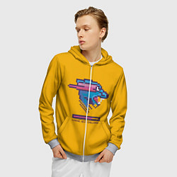 Толстовка 3D на молнии мужская Mr Beast Pixel Art, цвет: 3D-меланж — фото 2