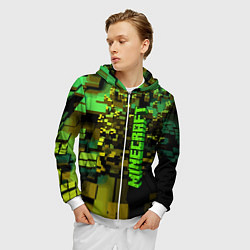 Толстовка 3D на молнии мужская Minecraft, pattern 2022, цвет: 3D-белый — фото 2