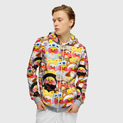 Толстовка 3D на молнии мужская УТЯ УТОЧКА ЛАЛАФАНФАН ПАТТЕРН, цвет: 3D-меланж — фото 2