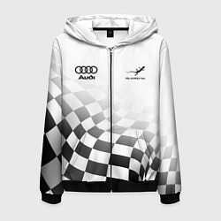 Мужская толстовка на молнии Audi Quattro, Ауди Кватро, Финишный флаг