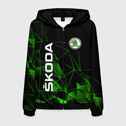 Мужская толстовка на молнии Шкода, Skoda, Геометрия