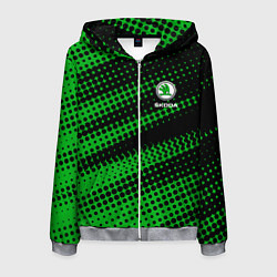 Толстовка 3D на молнии мужская Skoda текстура, цвет: 3D-меланж