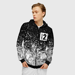 Толстовка 3D на молнии мужская DYING LIGHT 2 - Краски, цвет: 3D-черный — фото 2