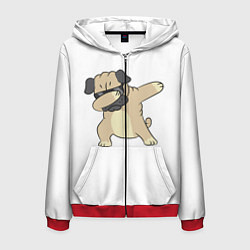 Мужская толстовка на молнии Дэббинг дог мопс, Dabbing dog