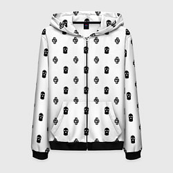 Толстовка 3D на молнии мужская Узор Mono White Dope Camo Dope Street Market, цвет: 3D-черный