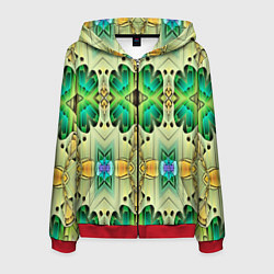 Мужская толстовка на молнии Green abstract 3d