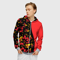 Толстовка 3D на молнии мужская Хохлома Русская роспись, цвет: 3D-меланж — фото 2