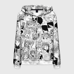 Толстовка 3D на молнии мужская Обещанный Неверленд pattern, цвет: 3D-белый