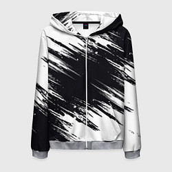 Толстовка 3D на молнии мужская БЕЛАЯ КРАСКА БРЫЗГИ, цвет: 3D-меланж