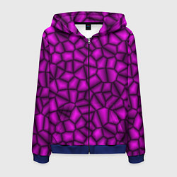 Толстовка 3D на молнии мужская ТЕКСТУРА ФИОЛЕТОВЫЙ КАМЕНЬ, цвет: 3D-синий