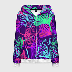 Толстовка 3D на молнии мужская Neon color pattern Fashion 2023, цвет: 3D-белый