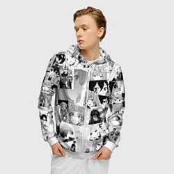 Толстовка 3D на молнии мужская Восхождение героя щита паттерн, цвет: 3D-белый — фото 2