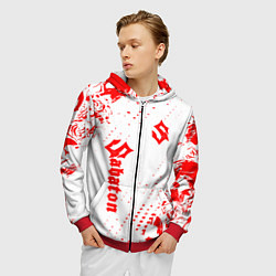 Толстовка 3D на молнии мужская Сабатон, цвет: 3D-красный — фото 2