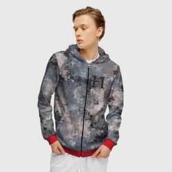 Толстовка 3D на молнии мужская Дюна Харконены пустынный камуфляж, цвет: 3D-красный — фото 2