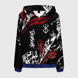 Толстовка 3D на молнии мужская BERSERK BLACK MASK - БЕРСЕРК ЧЁРНАЯ МАСКА, цвет: 3D-синий