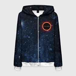 Толстовка 3D на молнии мужская Stellaris Black Hole Logo, цвет: 3D-белый