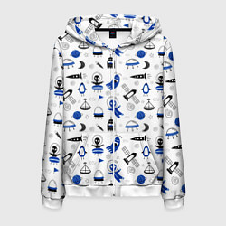 Толстовка 3D на молнии мужская UNIDENTIFIED FLYINGS, цвет: 3D-белый