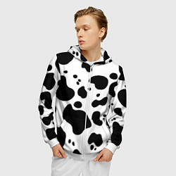 Толстовка 3D на молнии мужская Пятна Далматина, цвет: 3D-белый — фото 2