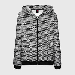 Толстовка 3D на молнии мужская Железная кольчуга, цвет: 3D-черный