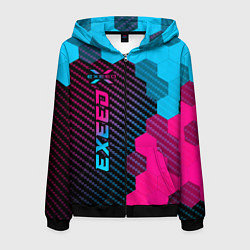 Толстовка 3D на молнии мужская Exeed Neon Gradient - FS, цвет: 3D-черный
