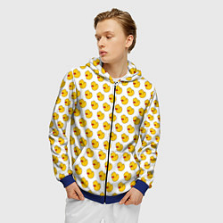 Толстовка 3D на молнии мужская Ути белый, цвет: 3D-синий — фото 2