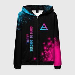 Мужская толстовка на молнии Thirty Seconds to Mars Neon Gradient