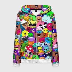 Толстовка 3D на молнии мужская Монстрики Nastiprazdnik, цвет: 3D-белый