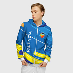 Толстовка 3D на молнии мужская Valencia Абстракция, цвет: 3D-белый — фото 2