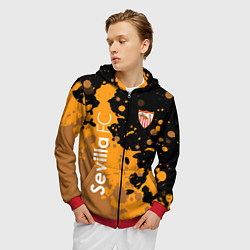 Толстовка 3D на молнии мужская Sevilla Краска, цвет: 3D-красный — фото 2