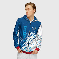 Толстовка 3D на молнии мужская Mazda - краска, цвет: 3D-красный — фото 2