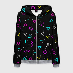 Мужская толстовка на молнии Colored neon geometric shapes