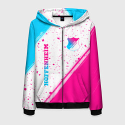 Толстовка 3D на молнии мужская Hoffenheim neon gradient style: надпись, символ, цвет: 3D-черный