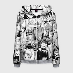 Толстовка 3D на молнии мужская D Gray man pattern, цвет: 3D-меланж