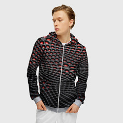 Толстовка 3D на молнии мужская Imitation snake skin - pattern, цвет: 3D-меланж — фото 2