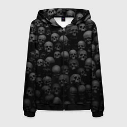 Толстовка 3D на молнии мужская Композиция из черепов - Dark, цвет: 3D-черный