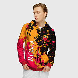Толстовка 3D на молнии мужская Roma Краска, цвет: 3D-красный — фото 2