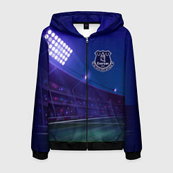 Толстовка 3D на молнии мужская Everton ночное поле, цвет: 3D-черный