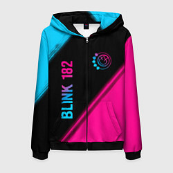 Мужская толстовка на молнии Blink 182 - neon gradient: надпись, символ