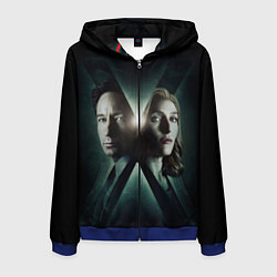 Толстовка 3D на молнии мужская X - Files, цвет: 3D-синий