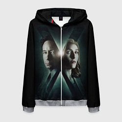 Толстовка 3D на молнии мужская X - Files, цвет: 3D-меланж