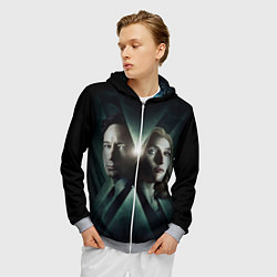 Толстовка 3D на молнии мужская X - Files, цвет: 3D-меланж — фото 2