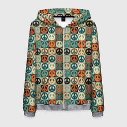 Мужская толстовка на молнии Peace symbol pattern