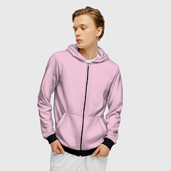 Толстовка 3D на молнии мужская Розовый радуга, цвет: 3D-черный — фото 2