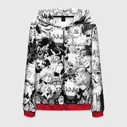 Толстовка 3D на молнии мужская Кацуки Бакуго - Моя геройская академия, цвет: 3D-красный