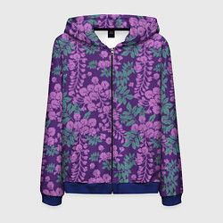 Толстовка 3D на молнии мужская Сиреневый рай, цвет: 3D-синий